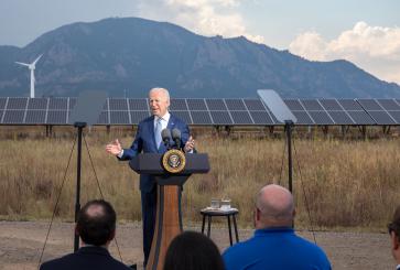 President Joe Biden visits Flatirons Campus of the National Renewable Energy Laboratory in Arvada, Colorado.
