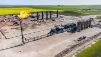 Hydraulic fracking site in Myrtle, North Dakota
